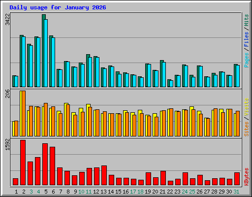 Daily usage for January 2026