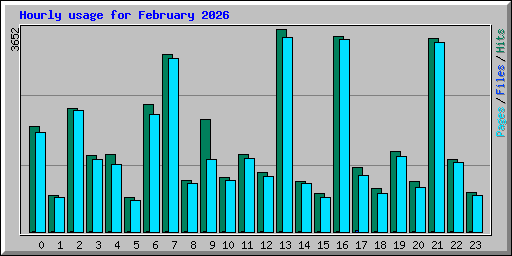 Hourly usage for February 2026